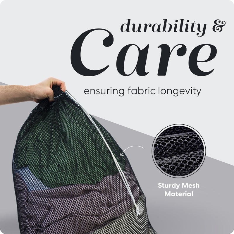 Handy Laundry Mesh XL Laundry Bag - Durable, Machine Washable with Secure Drawstring Closure - Perfect for College Dorms, Laundromats, Apartments (Black, Large 24" x 36") - Image 4